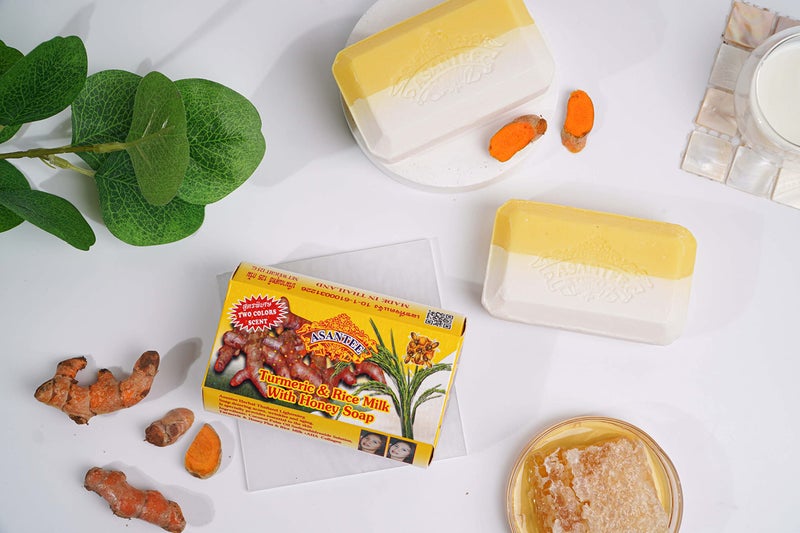 Asantee صابون الأرز والحليب والكركم من ASANTEE - صابون فاخر للجسم لبشرة ناعمة وواضحة ومشرقة - رائحة تدوم طويلاً 125 جرام. - Image 5